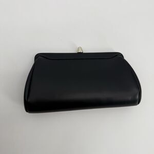 Admiral Vintage Navy Blue Leather Clutch Bag Formal Classic